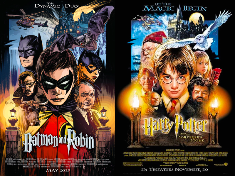 Illustration for article titled Your Favorite DC Superheroes, Drawn Into Famous Movie Posters